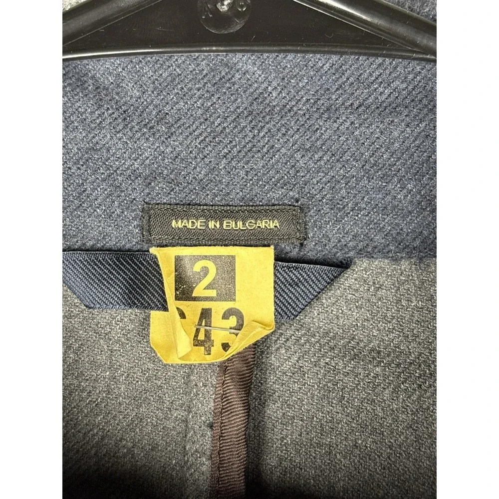 Massimo Dutti Mens 42 Blazer Blue Extra Fine Cotton Elbow Patch Bulgaria Jacket